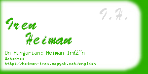 iren heiman business card